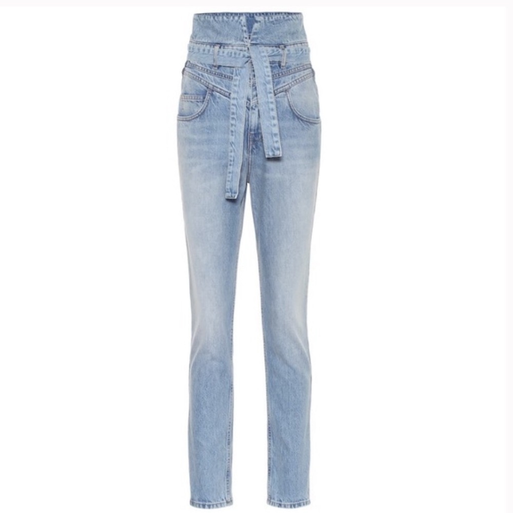 The Attico high rise straight paper bag waist jeans!